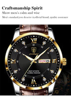 men's luxury wristwatch with a stylish black face and gold accents, showcasing sophistication and precision.